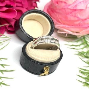 VINTAGE⚜️STERLING Bamboo Textured Double Row Ring